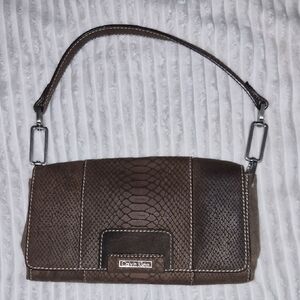 Calvin Klein Dark Brown Snake Pattern Shoulder Bag